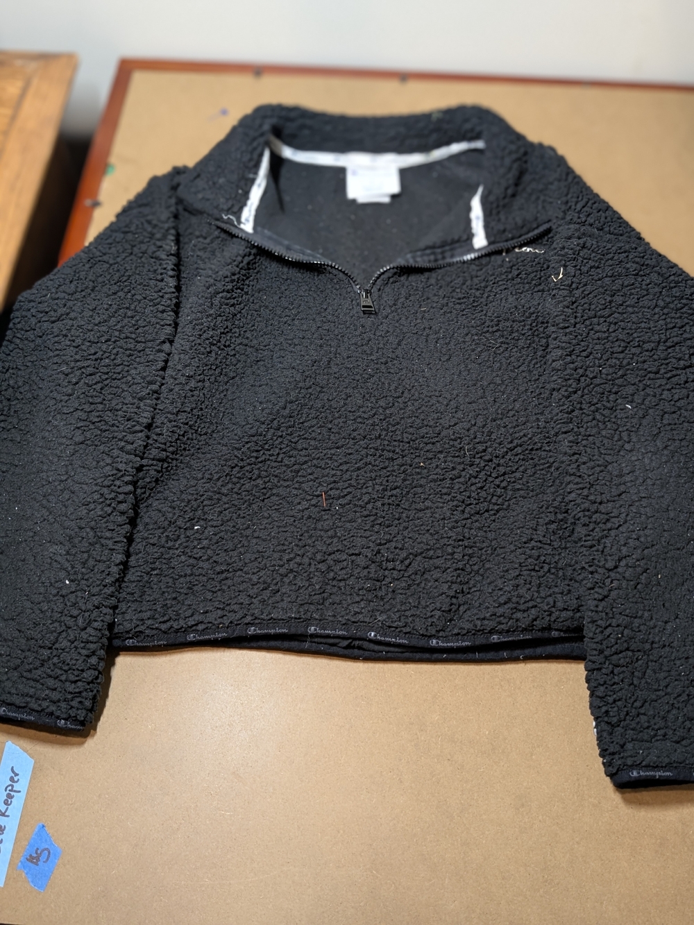 Champion Kids Black Sherpa Half-Zip Puffer Jacket